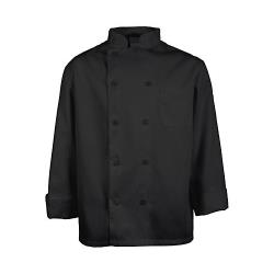 KNG - 1052S - Small Men's Black Long Sleeve Chef Coat image