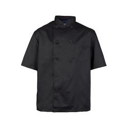 KNG - 10532XL - 2XL Men's Black Short Sleeve Chef Coat image