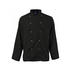 KNG - 2122BKSLM - Medium Men's Active Black Long Sleeve Chef Coat image