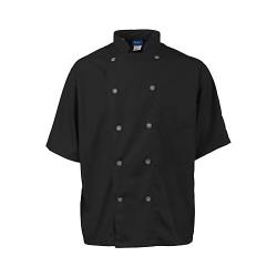 KNG - 2124BKSLM - Medium Men's Active Black Short Sleeve Chef Coat image