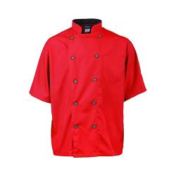 KNG - 2124RDSLM - Medium Men's Active Red Short Sleeve Chef Coat image