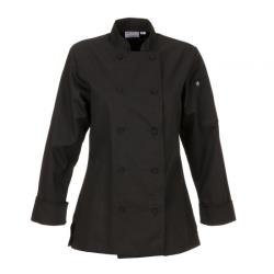 Chef Works - CWLJ-BLK-S - Women's Marbella Black Chef Coat (S) image
