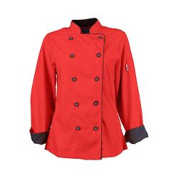 KNG - 2123RDSLM - Medium Women's Active Red Long Sleeve Chef Coat image