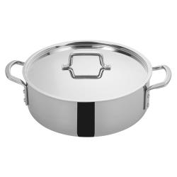 Winco - TGBZ-12 - 12 Qt Stainless Steel Brazier with Cover image