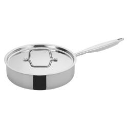 Winco - TGET-3 - 3 Qt Stainless Steel Saute Pan with Cover image