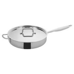 Winco - TGET-6 - 6 Qt Stainless Steel Saute Pan with Cover image