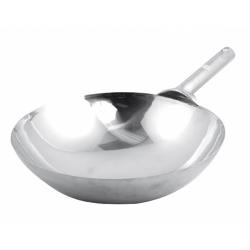 Winco - WOK-14W - 14 in Stainless Steel Chinese Wok image