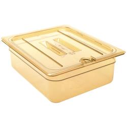 Cambro - 20HPCHN150 - 1/2 Size Amber H-Pan™ Handled Notched High Heat Food Pan Cover image