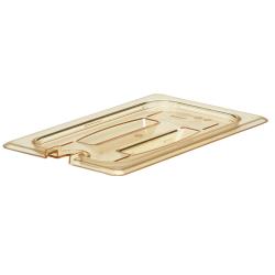 Cambro - 40HPCHN150 - 1/4 Size Amber H-Pan™ Handled Notched High Heat Food Pan Cover image
