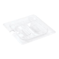 Cambro - 60CWCHN135 - 1/6 Size Clear Camwear® Notched Handled Food Pan Cover image