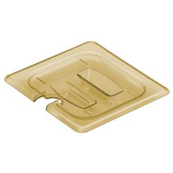 Cambro - 60HPCHN150 - 1/6 Size Amber H-Pan™ Notched Handled High Heat Food Pan Cover image