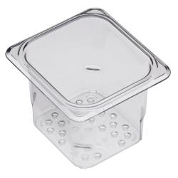 Cambro - 63CLRCW135 - 1/6 Size 3 in Clear Camwear® Colander Food Pan image