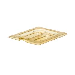 Cambro - 80HPCHN150 - 1/8 Size Amber H-Pan™ Handled Notched High Heat Food Pan Cover image