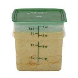 Cambro - 4SFSPROPP190 - 4 qt Square Green Graduation FreshPro Food Container image