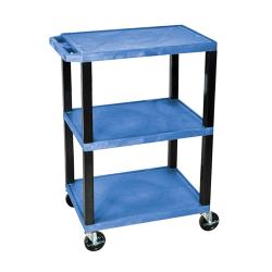 Luxor - WT34BUS - 24 in x 18 in 3-Tier Blue Utility Cart image