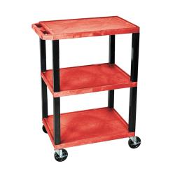 Luxor - WT34RS - 24 in x 18 in 3-Tier Red Utility Cart image