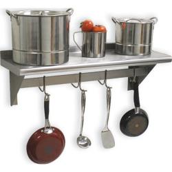 Advance Tabco - PS-12-48-EC-X - 48 in x 12 in Stainless Steel Wall Shelf w/ Pot Rack image