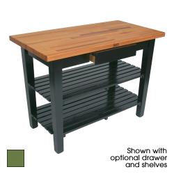 John Boos - OC3625-D-2S-BS - 36" Basil Oak Table w/ Drawer & (2) Shelves image