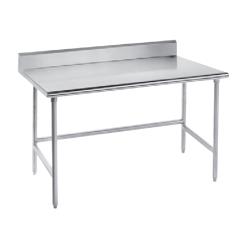 Advance Tabco - TKMS-249 - 108 in x 24 in Stainless Steel Work Table w/ Open Base and 5 in Backsplash image