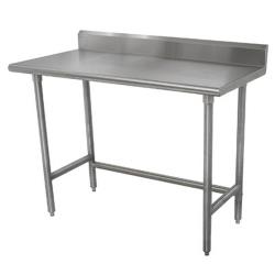Advance Tabco - TKMSLAG-244-X - 48 in x 24 in Stainless Steel Work Table w/ Open Base and 5 in Backsplash image