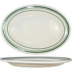 ITI - VE-12 - 10 3/8 in x 7 1/4 Platter With Green Band image