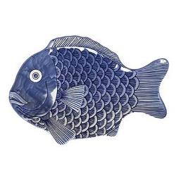 GET Enterprises - 370-14-BL - 14 in Blue Melamine Fish Platter image