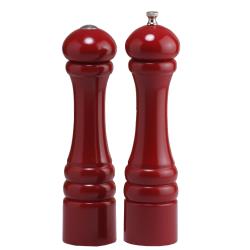 Chef Specialties - 10600 - 10 in Candy Apple Red Pepper Mill & Salt Shaker Set image