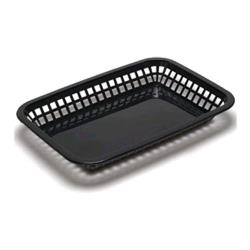 Tablecraft - 1079BK - Rectangular Black Plastic Platter Basket image