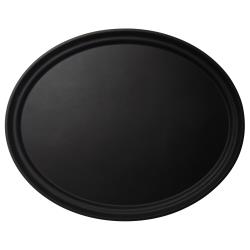 Cambro - 2500CT110 - 19 in x 23 in Oval Black Camtread® Serving Tray image
