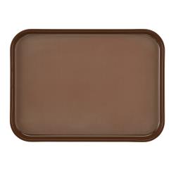 Cambro - PT1216167 - 12 in x 16 in Brown Polytread® Serving Tray image