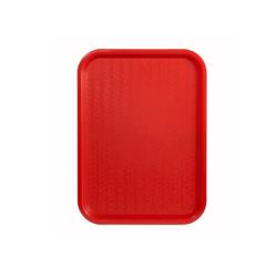 Winco - FFT-1216R - 16 in x 12 in Red Fast Food Tray image