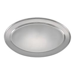 Winco - OPL-22 - 21 3/4 in x 14 1/2 in Oval Stainless Steel Platter image