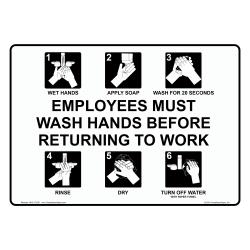Franklin - 83126 - 7 in x 5 in Employee Hand Washing Sign image