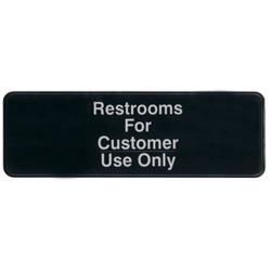 Winco - SGN-317 - 3 in x 9 in Restroom for Customer Use Only Sign image