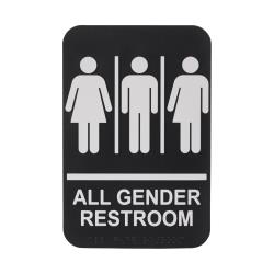 Winco - SGNB-607 - 6 in x 9 in All Gender Restroom Sign image