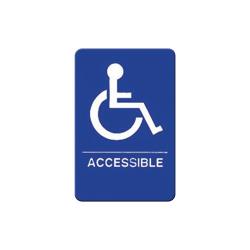 Winco - SGNB-653B - 6 in x 9 in Handicap Accessible Sign image