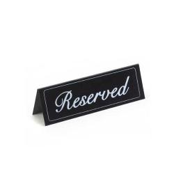 Cal-Mil - 285 - Small Black Vinyl Two-Sided Reserved Message Tent image