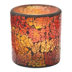 Hollowick - 6351RG - Crackle Red & Gold Frosted Votive Lamp image