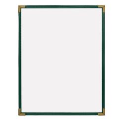 KNG - 3970GRNGLD - 8 1/2 in x 14 in Single Green and Gold Menu Cover image