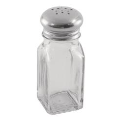 Winco - G-109 - 2 oz Square Glass Salt & Pepper Shaker image