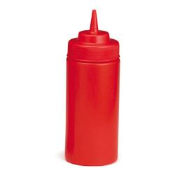 Tablecraft - 11663K - 16 oz Red Wide Mouth Squeeze Bottle image