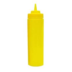 Winco - PSW-24Y - 24 oz Yellow Wide-Mouth Squeeze Bottle image