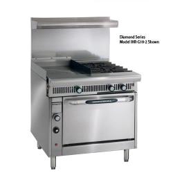 Imperial - IHR-G18-2-C - 36 in 2-Burner Diamond Series Gas Range w/ Griddle and Convenction Oven image