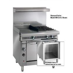 Imperial - IHR-G24-2-XB - 36 in 2-Burner Diamond Series Gas Range w/ 24 in Griddle and Cabinet Base image