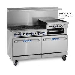 Imperial - IR-6-RG24-CC - 60 in 6-Burner Gas Range w/ Raised Griddle and Convection Ovens image