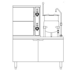 Crown Steam - SCX-2-10 - 48 in 6 Pan Convection Steamer with  Steam Coil Base image