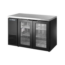 True - TBB24-48-2G-Z1-SFT-B-1 - 48 in Back Bar Cooler with 2 Glass Swing Doors image