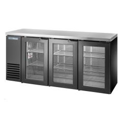 True - TBB24-72-3G-Z1-SFT-B-1 - 72 1/8 in Back Bar Cooler with 3 Glass Swing Doors image