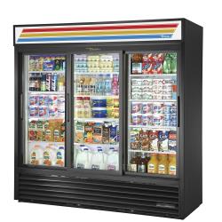 True - GDM-69-HC-LD - 69 cu ft Refrigerated Merchandiser w/ 3 Sliding Doors image