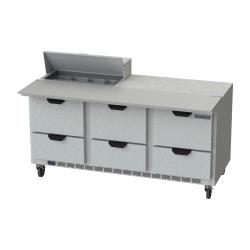 Beverage Air - SPED72HC-08C-6 - 72 in 6 Drawer Cutting Top Prep Table image